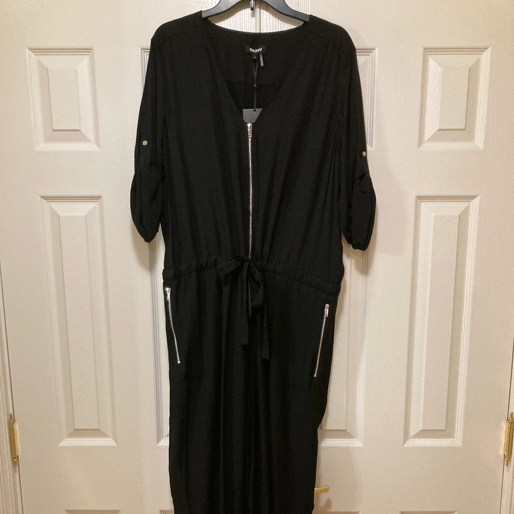 DKNY Black zippered jumpsuit